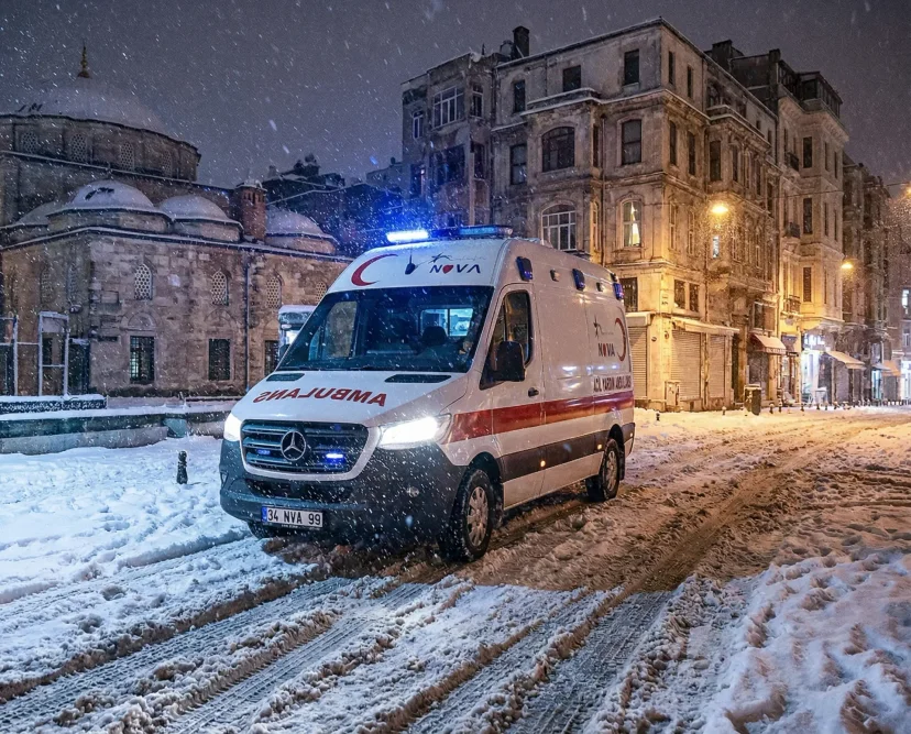 Calling an Ambulance During Heavy Snow: Location Sharing, Safe Waiting, and Transport Planning