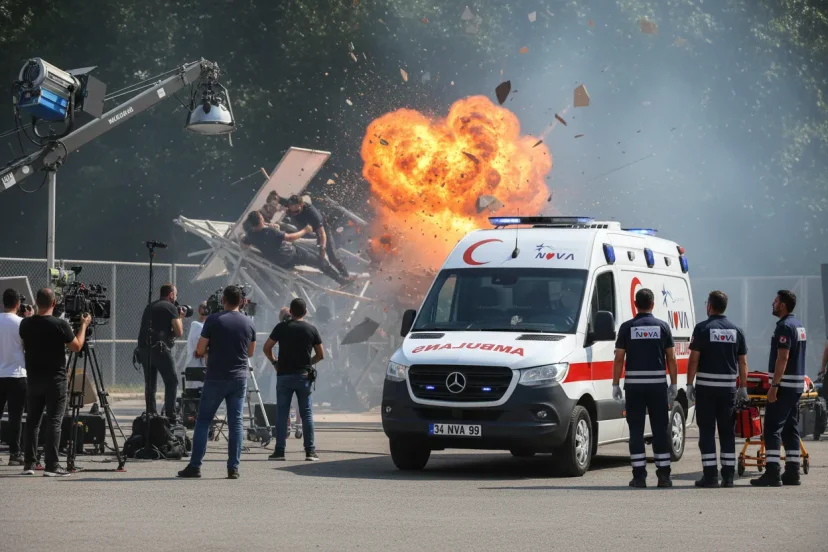 Health Team and Ambulance Safety in Film and Series Sets